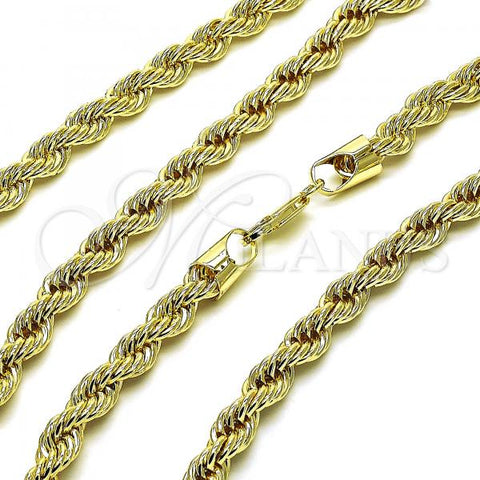 Oro Laminado Basic Necklace, Gold Filled Style Rope Design, Polished, Golden Finish, 04.213.0207.30