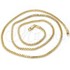 Oro Laminado Basic Necklace, Gold Filled Style Box Design, Polished, Golden Finish, 5.222.038.24