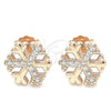 Sterling Silver Stud Earring, with White Cubic Zirconia, Polished, Rose Gold Finish, 02.336.0126.1
