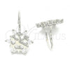 Sterling Silver Stud Earring, with White Cubic Zirconia, Polished, Rhodium Finish, 02.366.0014