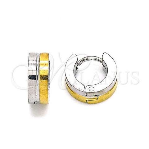 Stainless Steel Huggie Hoop, Polished, Two Tone, 02.255.0014.10