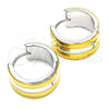 Stainless Steel Huggie Hoop, Polished, Two Tone, 02.230.0056.15
