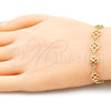 Oro Laminado Fancy Bracelet, Gold Filled Style Four-leaf Clover Design, Polished, Golden Finish, 03.326.0015.06