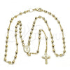Oro Laminado Thin Rosary, Gold Filled Style Divino Niño and Crucifix Design, Polished, Golden Finish, 09.118.0008.18