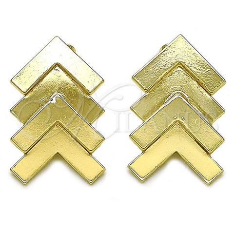 Oro Laminado Stud Earring, Gold Filled Style Polished, Golden Finish, 02.385.0044
