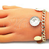 Oro Laminado Charm Bracelet, Gold Filled Style Polished, Golden Finish, 03.331.0210.08