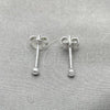 Sterling Silver Stud Earring, Ball Design, with White Cubic Zirconia, Polished, Silver Finish, 02.401.0055.02