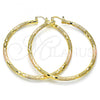 Oro Laminado Extra Large Hoop, Gold Filled Style Diamond Cutting Finish, Tricolor, 02.170.0125.1.70