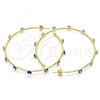 Oro Laminado Large Hoop, Gold Filled Style Evil Eye Design, Blue Enamel Finish, Golden Finish, 02.213.0219.50