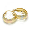 Oro Laminado Small Hoop, Gold Filled Style Polished, Tricolor, 02.106.0012.1.20
