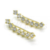 Oro Laminado Earcuff Earring, Gold Filled Style with White Cubic Zirconia, Polished, Golden Finish, 02.210.0734