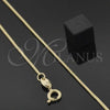 Oro Laminado Basic Necklace, Gold Filled Style Rat Tail Design, Polished, Golden Finish, 5.223.031.18