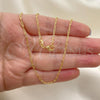 Oro Laminado Basic Necklace, Gold Filled Style Paperclip Design, Polished, Golden Finish, 04.32.0023.16