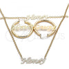 Oro Laminado Necklace, Bracelet and Earring, Gold Filled Style Polished, Golden Finish, 06.63.0250
