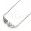 Sterling Silver Pendant Necklace, with White Cubic Zirconia, Polished, Rhodium Finish, 04.336.0003.16