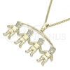 Oro Laminado Pendant Necklace, Gold Filled Style Little Boy Design, Polished, Golden Finish, 04.213.0202.20