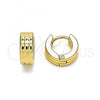 Stainless Steel Huggie Hoop, Polished, Golden Finish, 02.255.0009.1.10