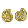 Oro Laminado Stud Earring, Gold Filled Style Snail Design, Polished, Golden Finish, 02.163.0388