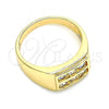 Oro Laminado Baby Ring, Gold Filled Style with White Cubic Zirconia, Polished, Golden Finish, 01.185.0018.03 (Size 3)