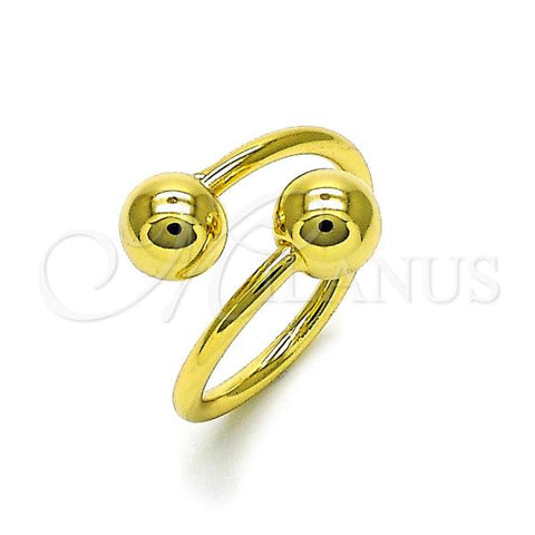 Oro Laminado Elegant Ring, Gold Filled Style Ball Design, Polished, Golden Finish, 01.341.0130