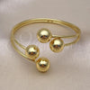 Oro Laminado Individual Bangle, Gold Filled Style Ball Design, Polished, Golden Finish, 07.341.0054