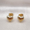Oro Laminado Stud Earring, Gold Filled Style Chunky Design, Polished, Golden Finish, 02.156.0683