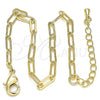 Oro Laminado Basic Bracelet, Gold Filled Style Paperclip Design, Polished, Golden Finish, 04.63.1396.07