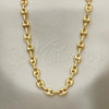 Oro Laminado Basic Necklace, Gold Filled Style Puff Mariner Design, Polished, Golden Finish, 04.63.1310.28