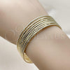 Oro Laminado Semanario Bangle, Gold Filled Style Diamond Cutting Finish, Golden Finish, 07.93.0003.04
