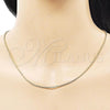 Oro Laminado Basic Necklace, Gold Filled Style Rat Tail Design, Polished, Golden Finish, 04.213.0273.18