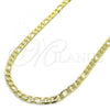 Oro Laminado Basic Necklace, Gold Filled Style Figaro Design, Polished, Golden Finish, 04.213.0140.24