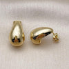 Oro Laminado Stud Earring, Gold Filled Style Teardrop Design, Polished, Golden Finish, 02.282.0024