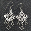 Sterling Silver Dangle Earring, Filigree Design, Polished, Silver Finish, 02.392.0002