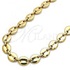 Oro Laminado Basic Necklace, Gold Filled Style Puff Mariner Design, Polished, Golden Finish, 04.116.0062.24