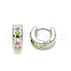 Stainless Steel Huggie Hoop, with Multicolor Crystal, Polished, Steel Finish, 02.230.0043.2.10