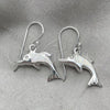 Sterling Silver Dangle Earring, Dolphin Design, with Bermuda Blue Opal, Polished, Silver Finish, 02.391.0007.1