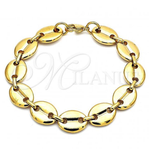Oro Laminado Basic Bracelet, Gold Filled Style Chunky Design, Polished, Golden Finish, 04.116.0063.08