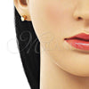 Oro Laminado Stud Earring, Gold Filled Style Polished, Golden Finish, 02.195.0256
