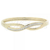Oro Laminado Individual Bangle, Gold Filled Style Infinite Design, with White Cubic Zirconia, Polished, Golden Finish, 5.230.001 (10 MM Thickness, Size 5 - 2.50 Diameter)