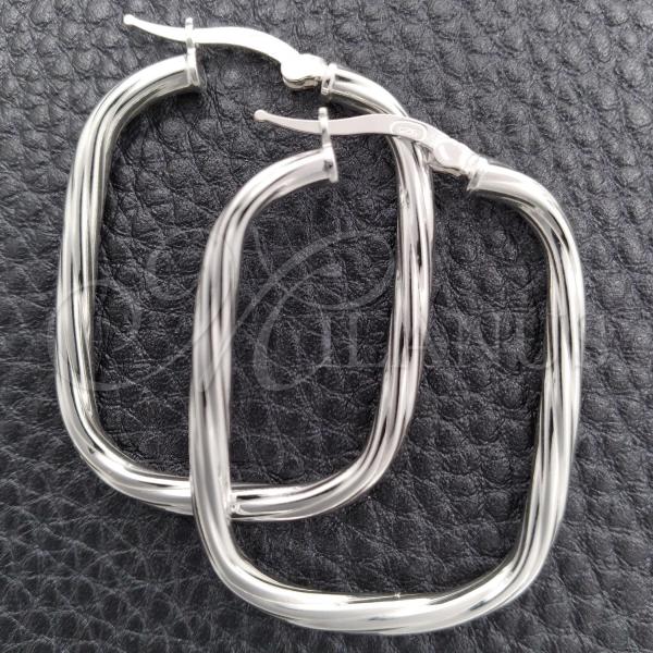 Sterling Silver Medium Hoop, Diamond Cutting Finish, Silver Finish, 02.389.0155.30