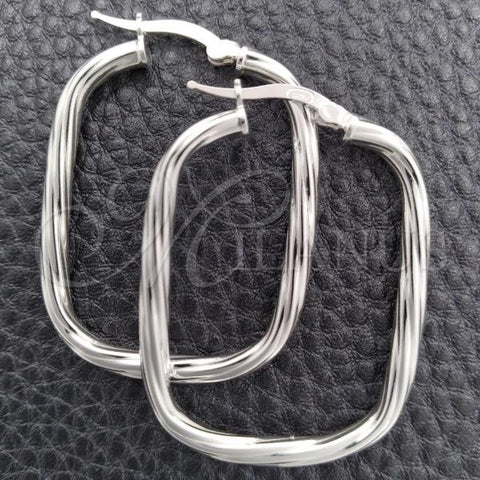 Sterling Silver Medium Hoop, Diamond Cutting Finish, Silver Finish, 02.389.0155.30