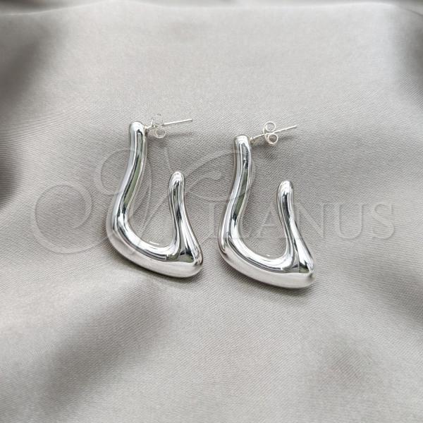 Sterling Silver Stud Earring, Polished, Silver Finish, 02.395.0051