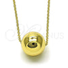 Oro Laminado Pendant Necklace, Gold Filled Style Chunky and Rolo Design, Polished, Golden Finish, 04.213.0304.18
