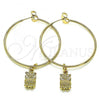 Oro Laminado Medium Hoop, Gold Filled Style Owl Design, Polished, Golden Finish, 02.63.2738.40