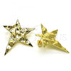 Oro Laminado Stud Earring, Gold Filled Style Star Design, Polished, Golden Finish, 02.213.0406