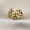 Oro Laminado Elegant Ring, Gold Filled Style Star Design, Polished, Golden Finish, 01.341.0173