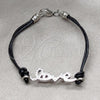 Stainless Steel Fancy Bracelet, Love Design, with White Crystal, Polished, Steel Finish, 03.63.22132.08