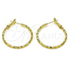 Oro Laminado Medium Hoop, Gold Filled Style Diamond Cutting Finish, Golden Finish, 02.93.0009.30