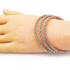 Oro Laminado Trio Bangle, Gold Filled Style Polished, Tricolor, 07.170.0015