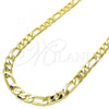 Oro Laminado Basic Necklace, Gold Filled Style Figaro Design, Polished, Golden Finish, 5.222.012.28